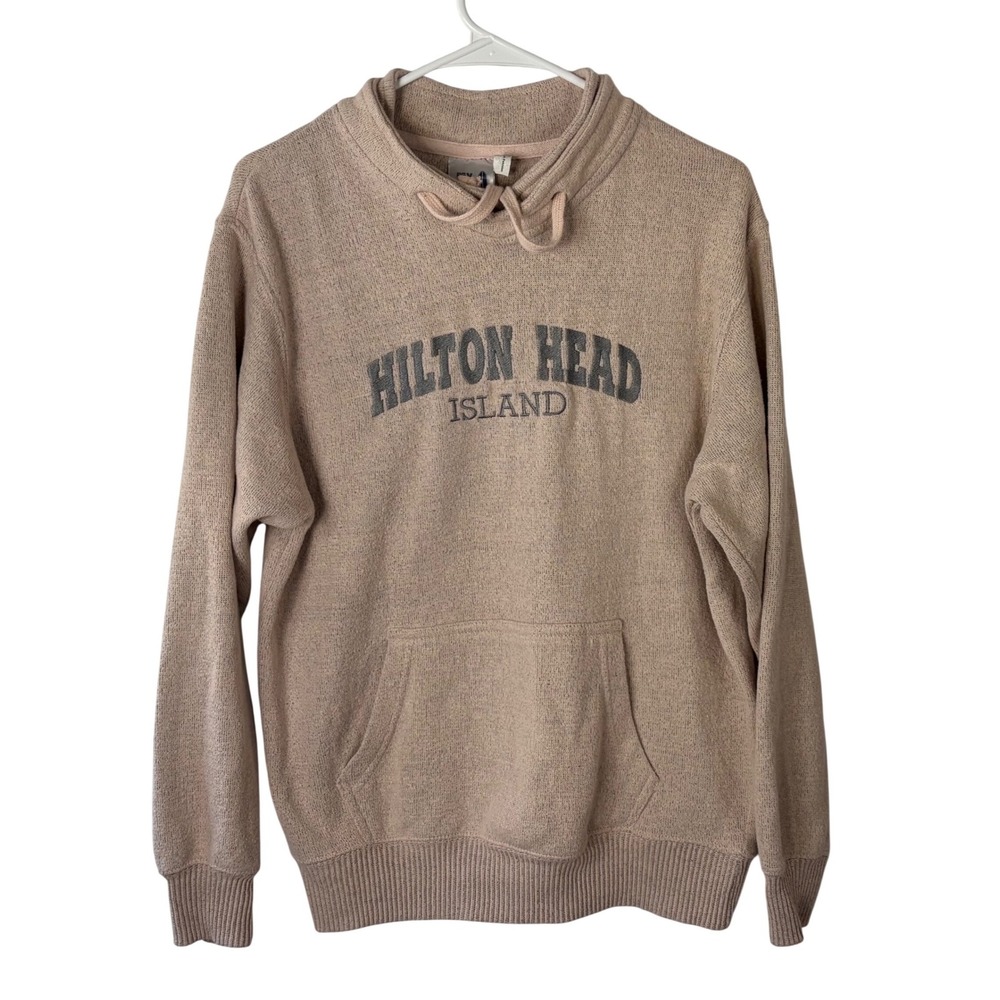 ESY Surf Co Hilton Head Island Hoodie Womens Medium Light Pink Knit Pullover - Picture 3 of 12